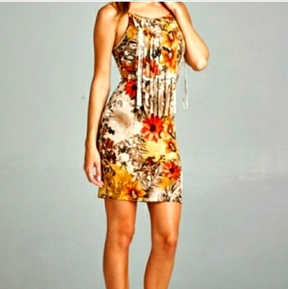 Floral Fringe Body Dress - Picture 1 of 3